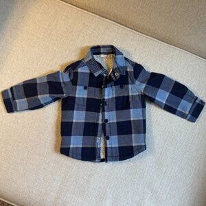 Janie and Jack Plaid Sherpa Lined Shirt Jacket, size 18-24m